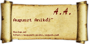 Auguszt Anikó névjegykártya