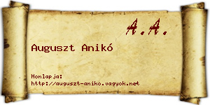 Auguszt Anikó névjegykártya